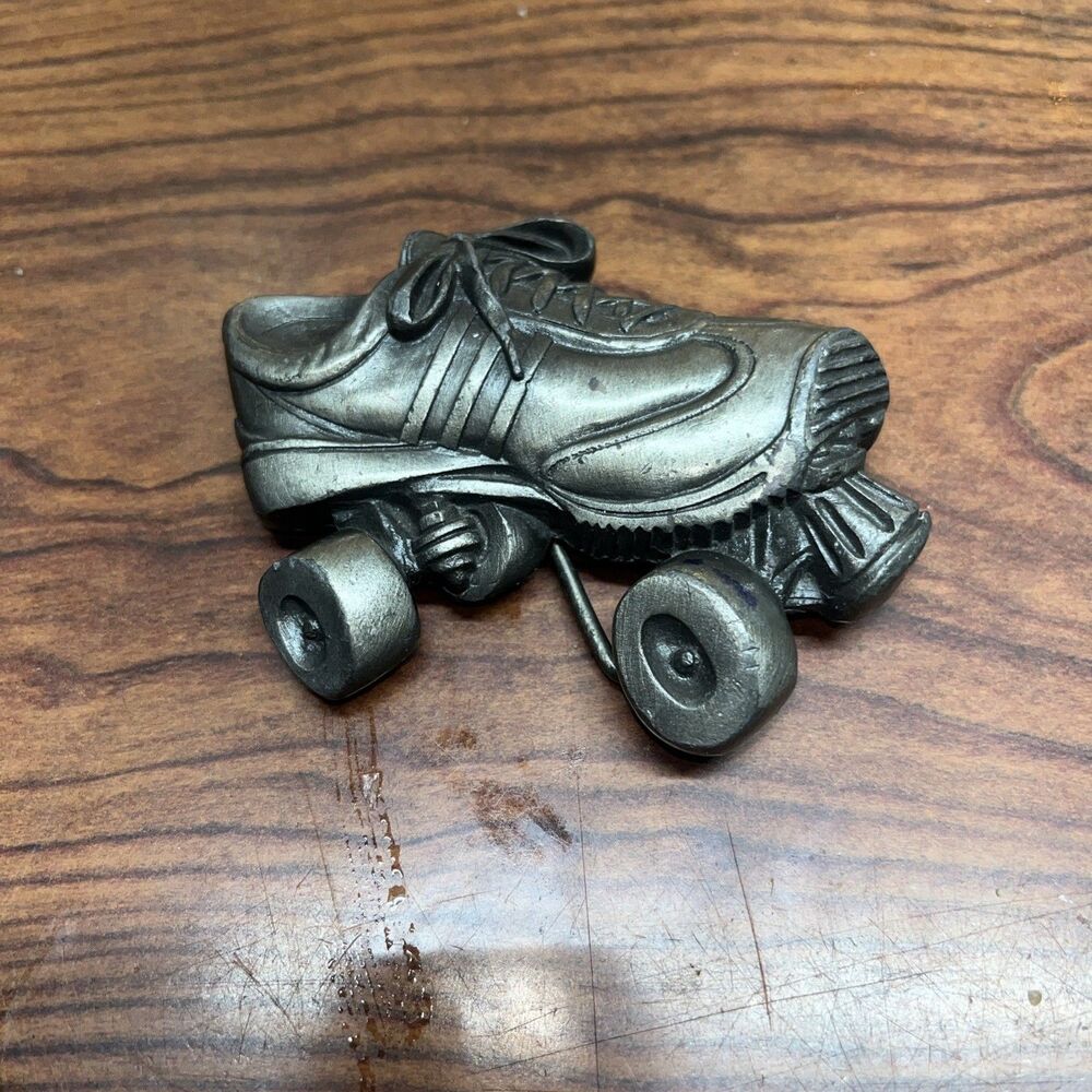 Vintage Roller Skate Belt Buckle 1979 Indian Metal Craft